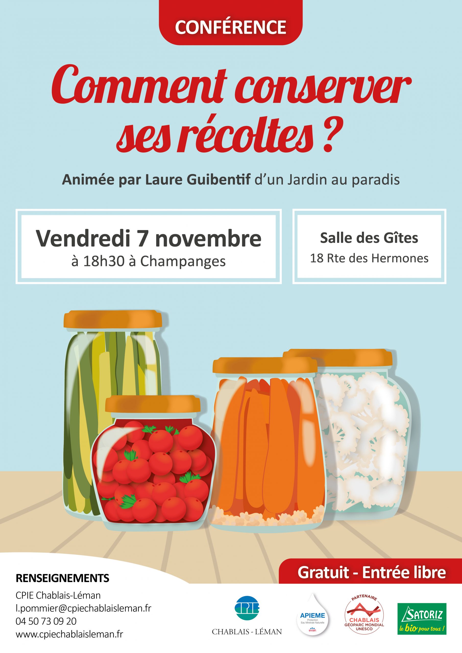 Conférence publique - Comment conserver ses récoltes